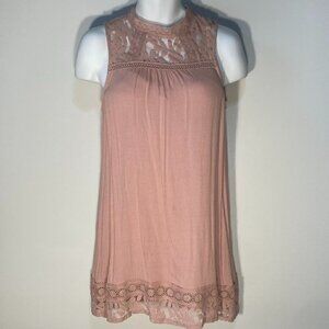 Xhilaration SZ M Soft Pink Lace Coquette Feminine Romantic Boho Fairy
